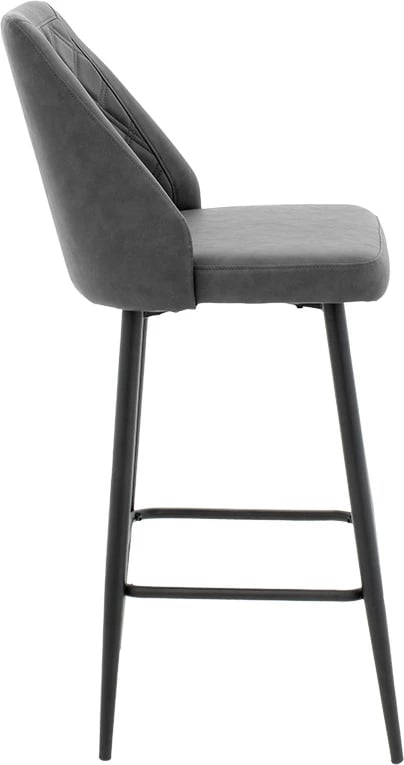 Karrige për bar Inflame, lëkurë PU antracit, metal i zi