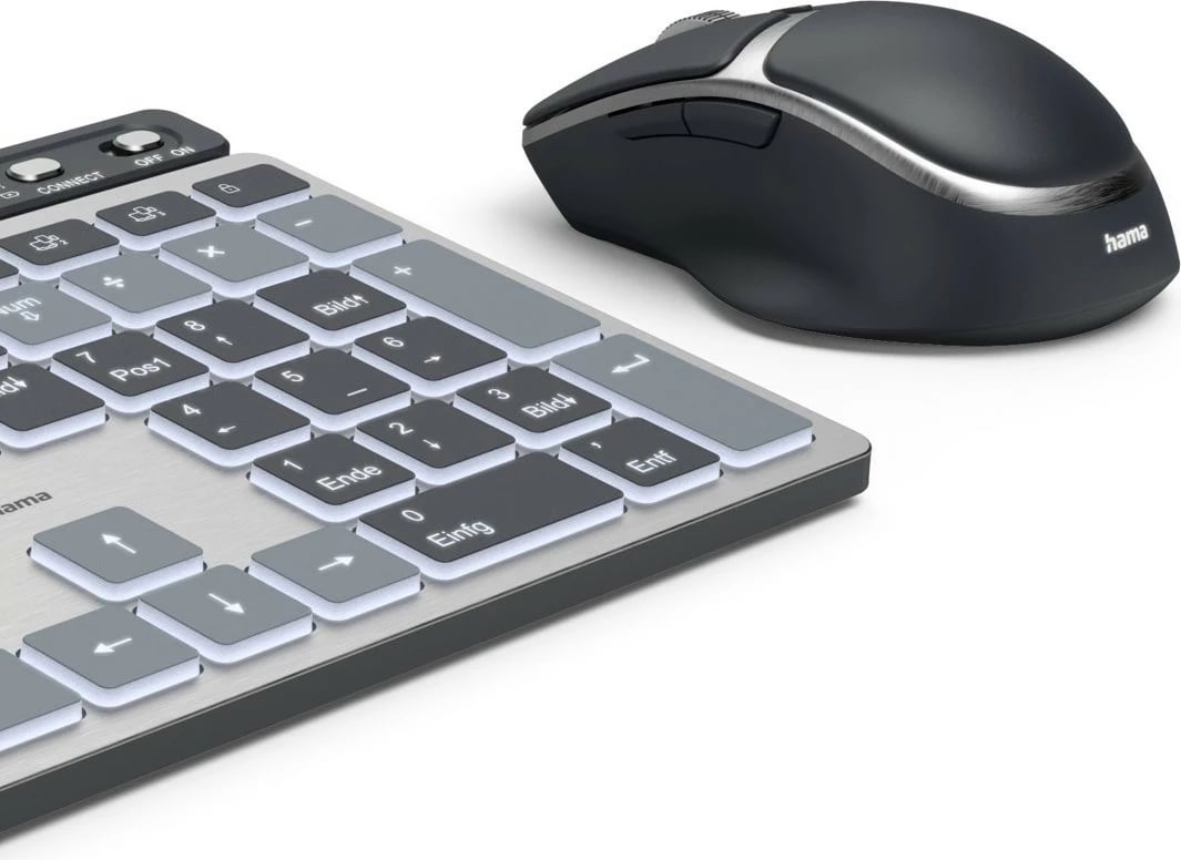 Set tastierë dhe maus wireless Hama WKM-750, QWERTY, i zi