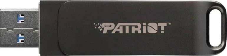 Flashdrive Patriot Rage R550, 256GB, USB A+C, Dizajn rrotullues, E zezë