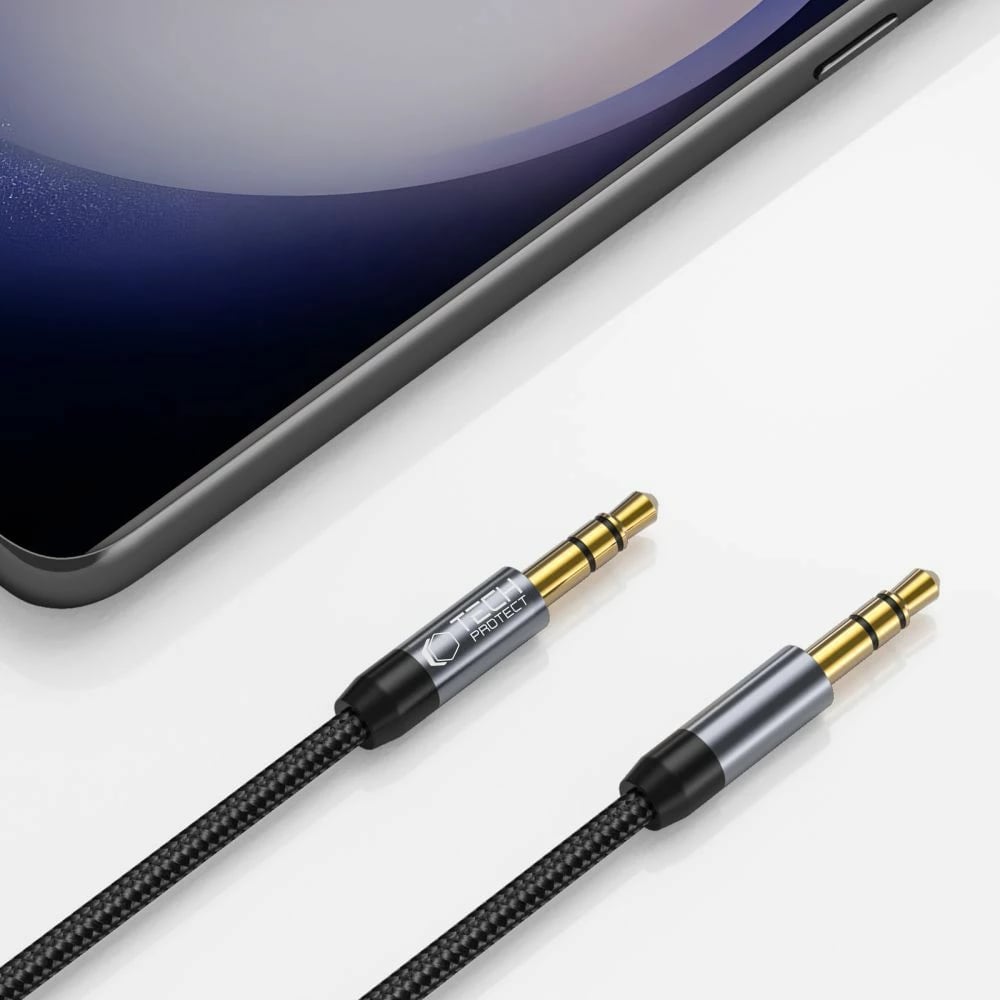 Kabllo audio Tech-Protect UltraBoost, 3.5mm mini jack në 3.5mm mini jack, 1.5m, e zezë