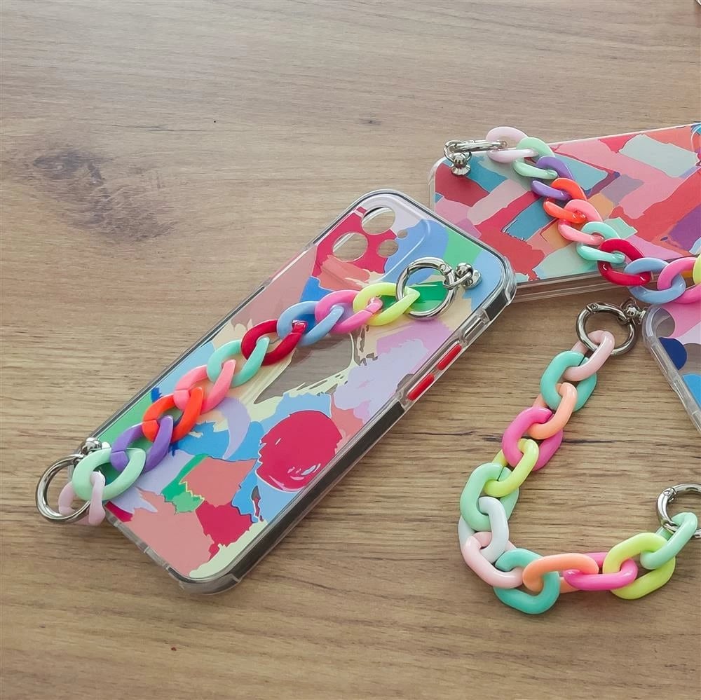 Mbështjellës Hurtel Color Chain Case për Samsung Galaxy A42 5G, me zinxhir shumëngjyrësh