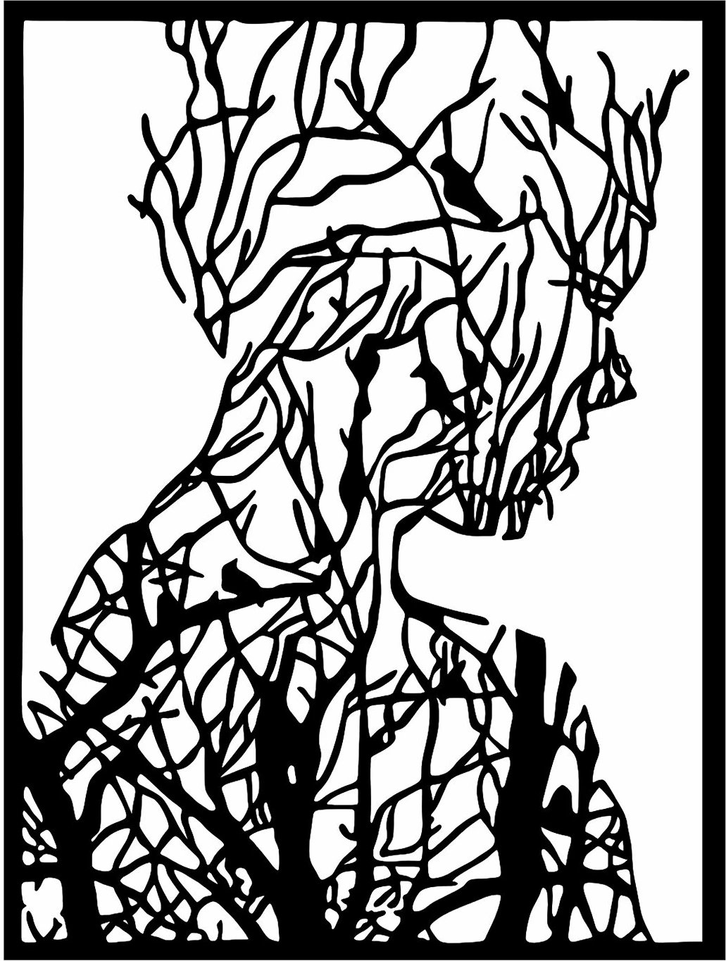 Aksesor dekorativ metalik për mur, Wallity, Tree Man - Model 319