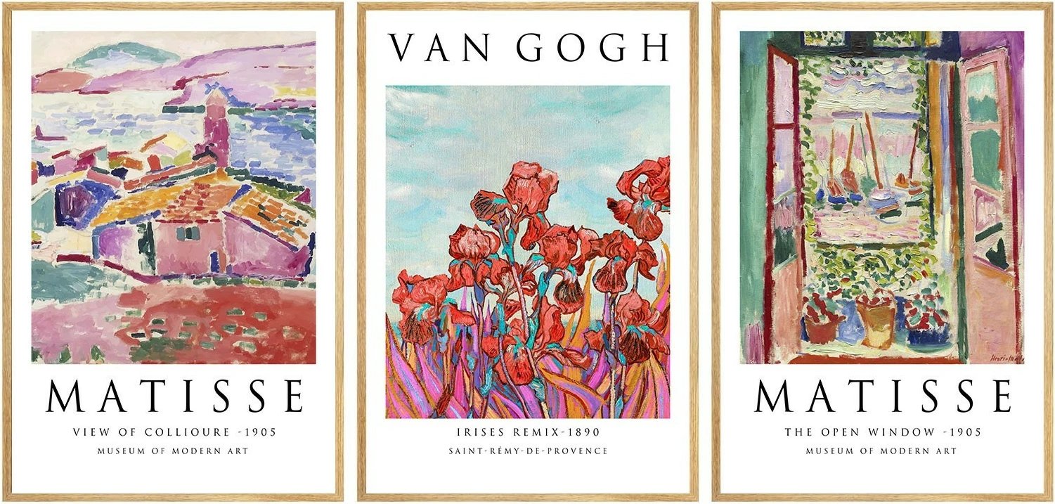 Pikturë dekorative me kornizë, MDF, 3 copë, Wallity, Huhu268, 50x70cm