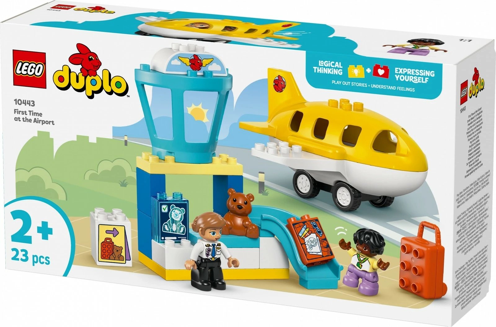 Set lodrash LEGO DUPLO 10443 First Time at the Airport, 23 pjesë, për fëmijë të vegjël Set lodrash LEGO DUPLO 10443 First Time at the Airport, 23 pjesë, për fëmijë të vegjël