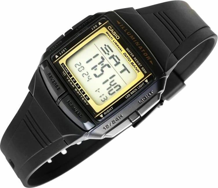 Orë dore për meshkuj Casio, e zezë