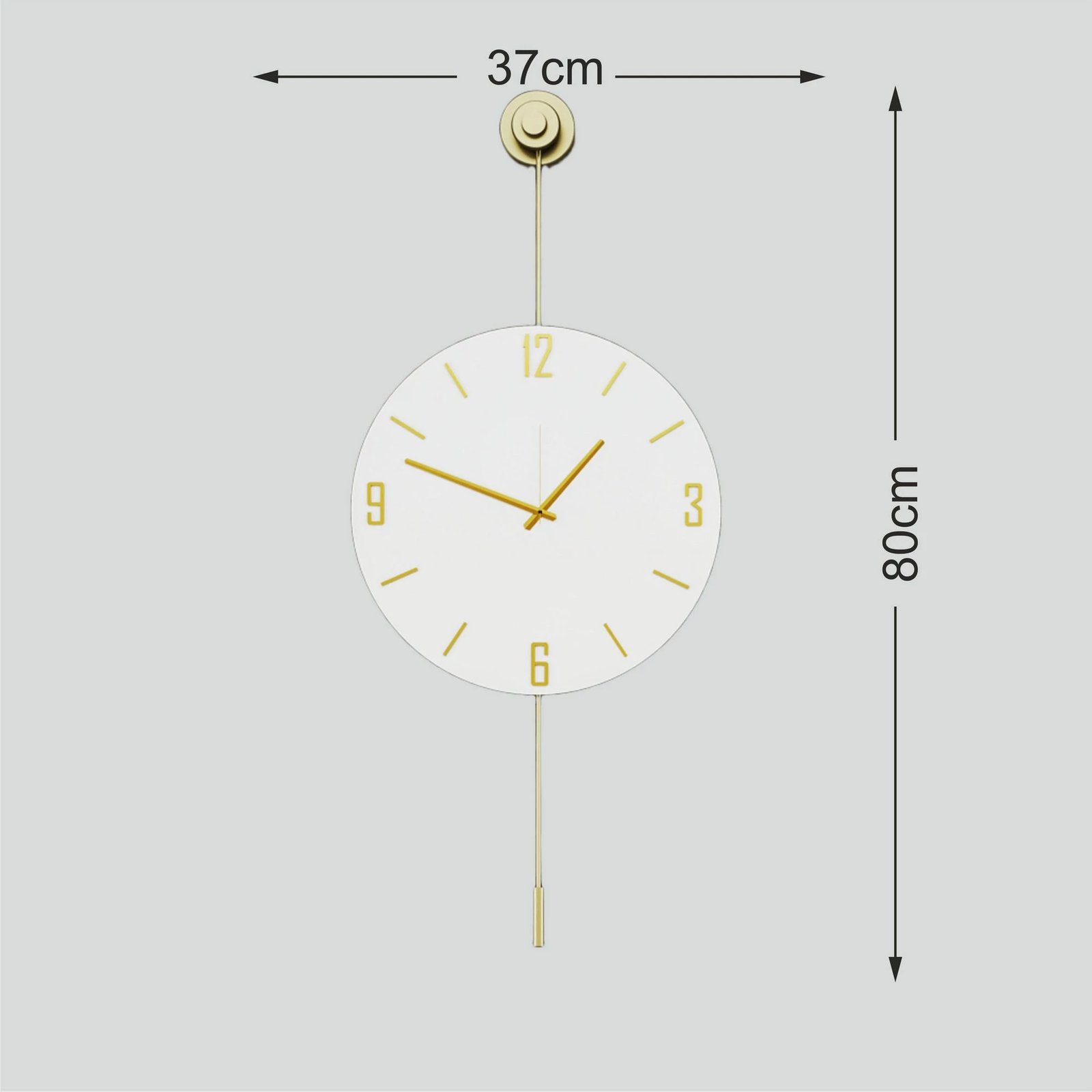 Orë muri dekorative metalike Wallity, Mclock-00115, ngjyrë ari, 37x80x7cm