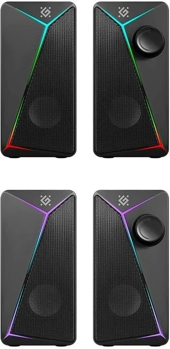 Altoparlantë Defender J5 2.0, 6W, LED, USB, të zi