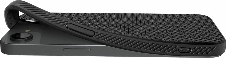 Mbështjellës Spigen Liquid Air Mag MagSafe për iPhone 16e, i zi, gjysmë-transparent