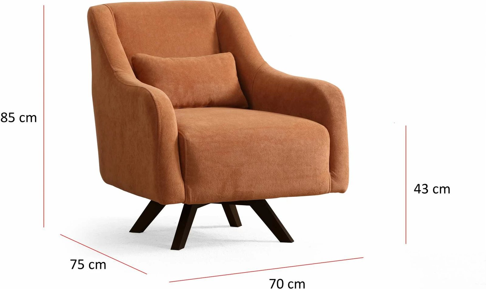 Karrige Wing Hera, portokalli e zezë, Atelier del Sofa