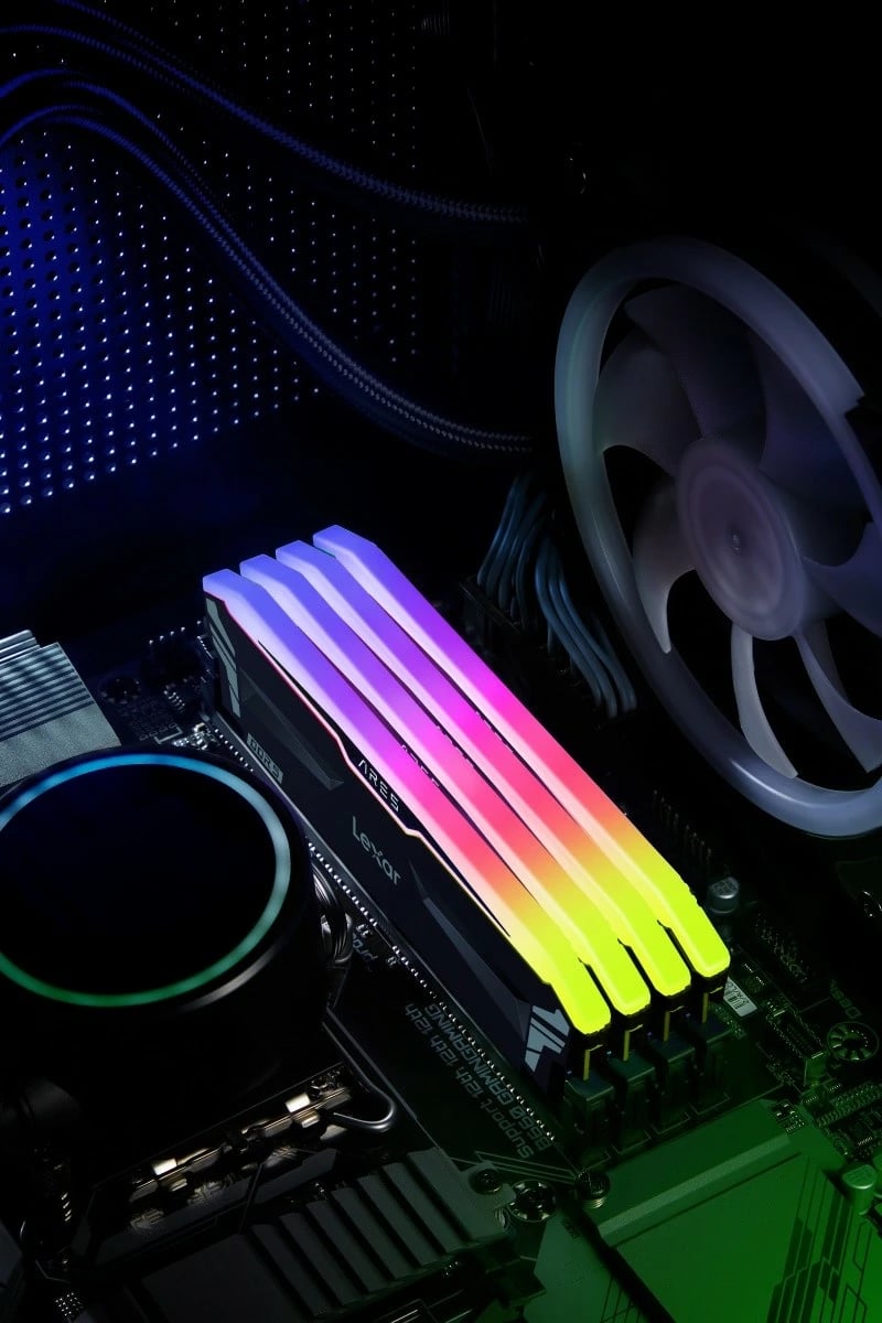 RAM Memorje Lexar ARES RGB DDR5, 32GB (2x16GB), 6800MHz, CL34, e zezë RAM Memorje Lexar ARES RGB DDR5, 32GB (2x16GB), 6800MHz, CL34, e zezë