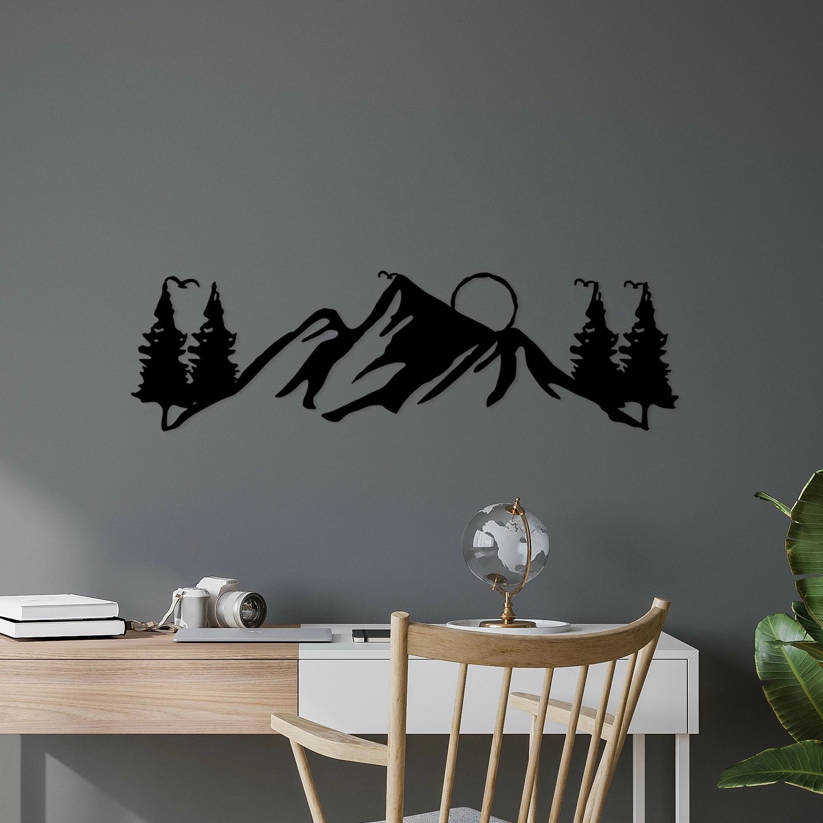 Aksesor dekorativ metalik për mur, peizazh, Wallity, Landscape 3