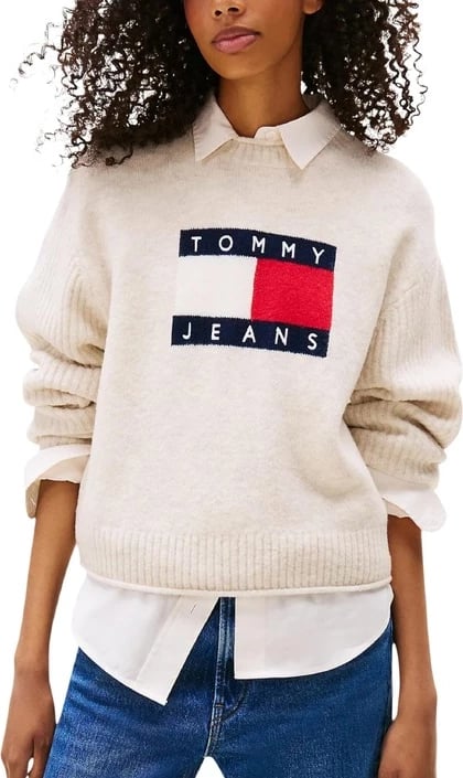 Xhemper femra Tommy Hilfiger Jeans i bardhë