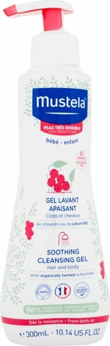 Xhel dushi për fëmijë Mustela Bébé Soothing Cleansing Gel, 300ml Xhel dushi për fëmijë Mustela Bébé Soothing Cleansing Gel, 300ml