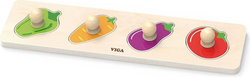 Puzzle druri me perime me kunja, Viga, për 12m+, 300x75x33 mm, shumëngjyrëshe, set 4 pjesë
