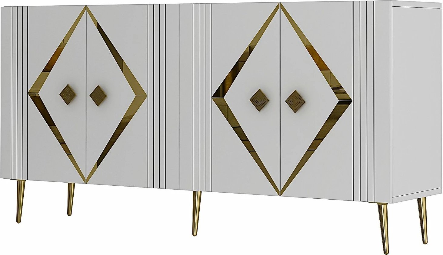 Konsol Skye Decor, Domino KB150, e bardhë, ari