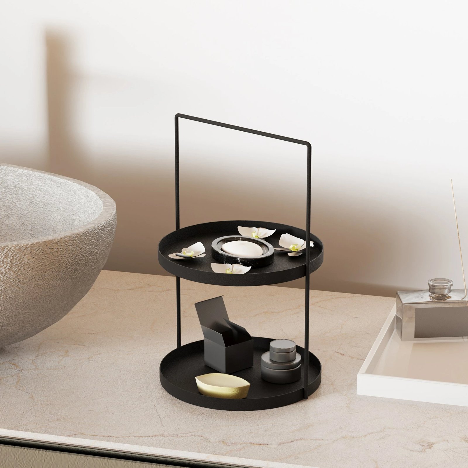 Aksesor dekorativ metalik, dizajn Aberto, Tılos, ngjyrë e zezë