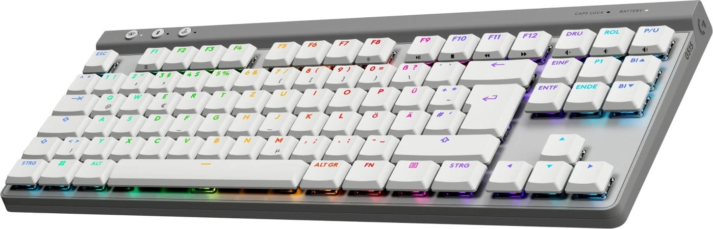 Tastierë mekanike Logitech G 920-012543, Wireless, RF Wireless + Bluetooth, RGB LED, e bardhë