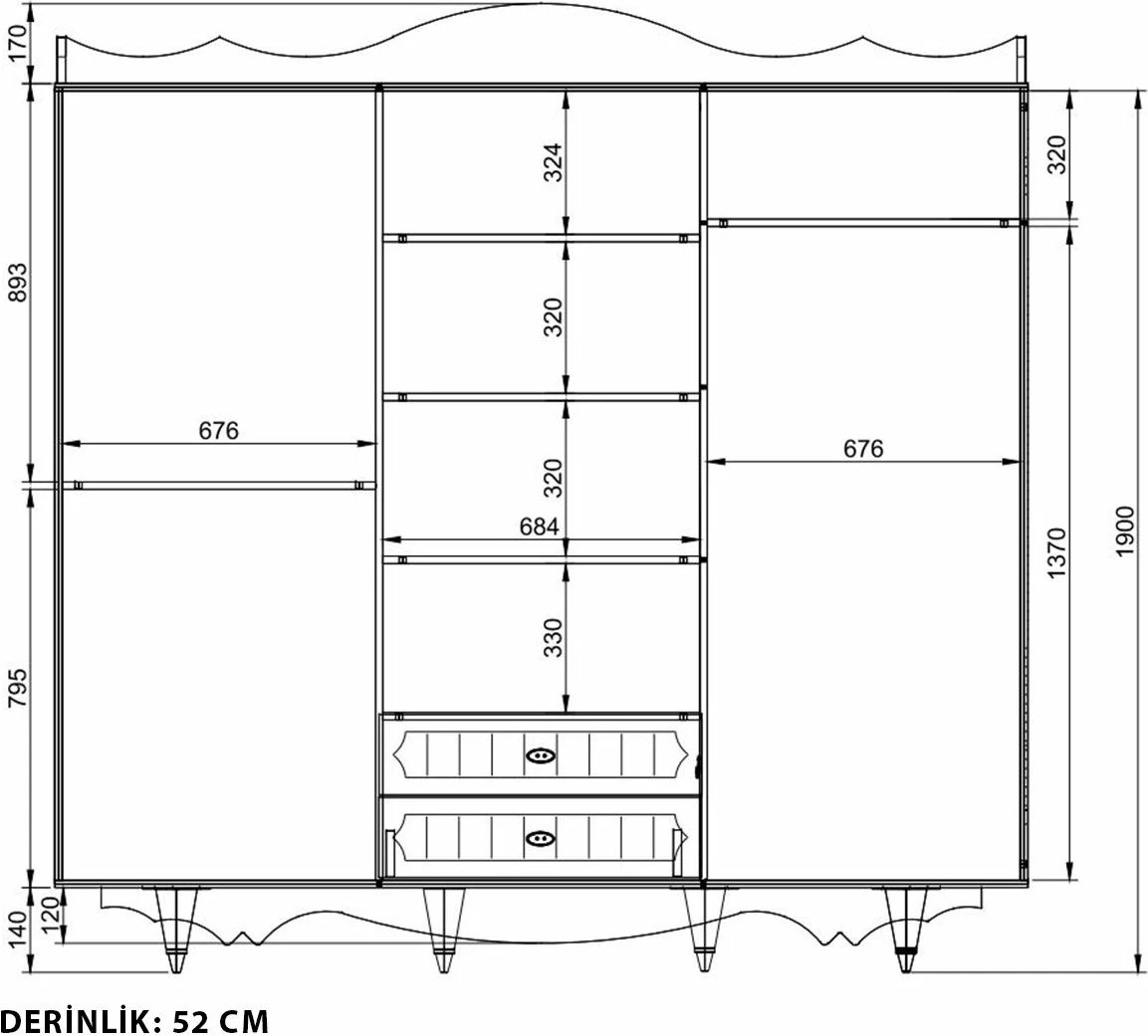 Dollap garderobe Skye Decor, ngjyrë e bardhë mat, RB-049