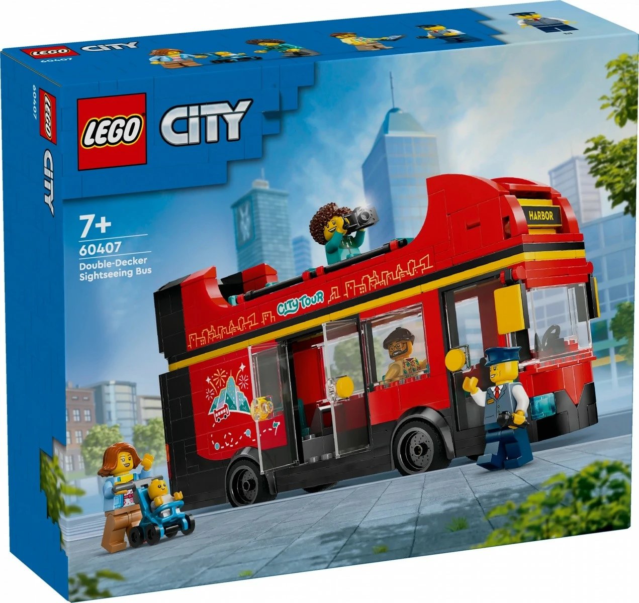 Set lodrash LEGO City 60407, autobus dy-katësh, i kuq, 384 pjesë