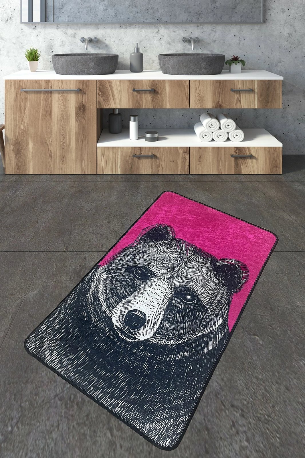 Tapet për banjo Mijölnir, Rincha - 29, shumëngjyrësh, 80x100cm