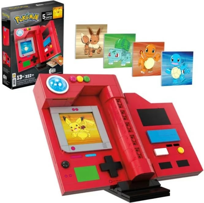 Set ndërtimi Mega Bloks Pokémon Pokedex Kanto, 322 pjesë, i kuq