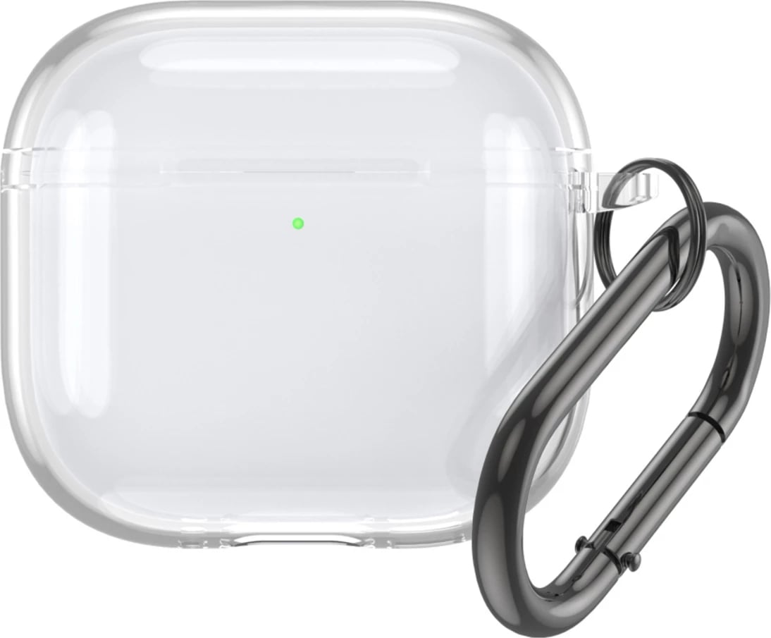 Mbështjellës Hurtel për AirPods 4, me karabiner, Transparent