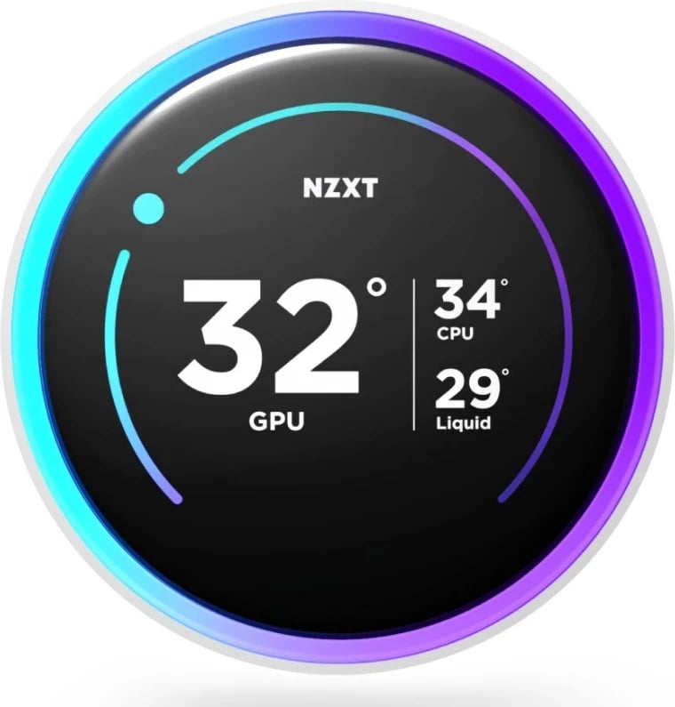 Kasë ftohëse me ujë NZXT Kraken Elite 280 RGB, 2x14 cm, LCD, e bardhë