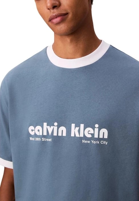 Maicë Calvin Klein Jeans për meshkuj, e kaltërt e çelët