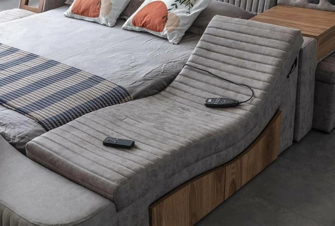 Krevat dopio me funksione smart, ngjyrë kafe, Skye Decor, Sunshine Smart