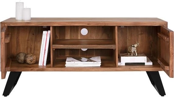 Mobilje TV FH8177 Fansi nga druri akacie masiv natyral 135x43x61.5