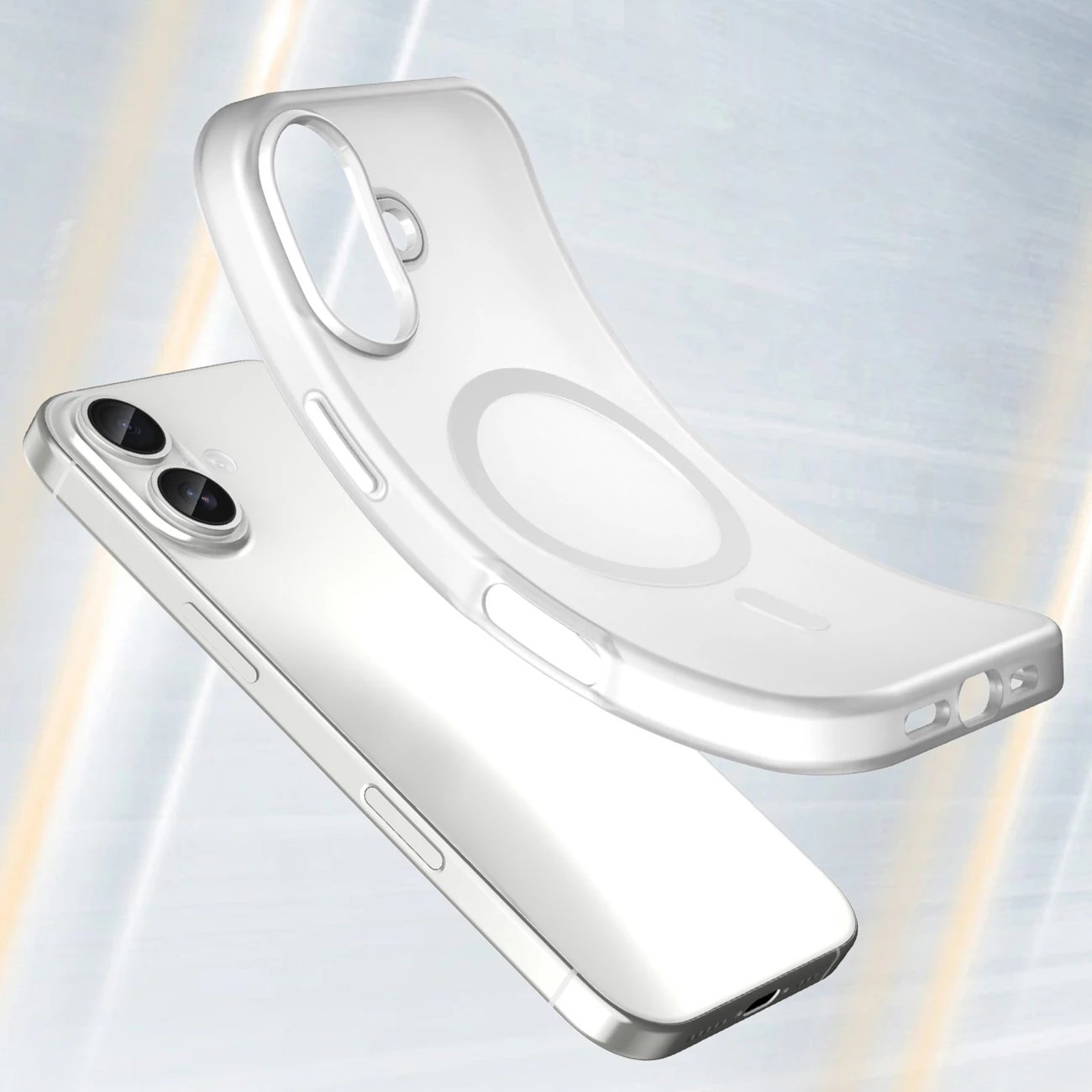 Mbështjellës Hurtel për iPhone 17, MagSafe, Mat, Bardhë