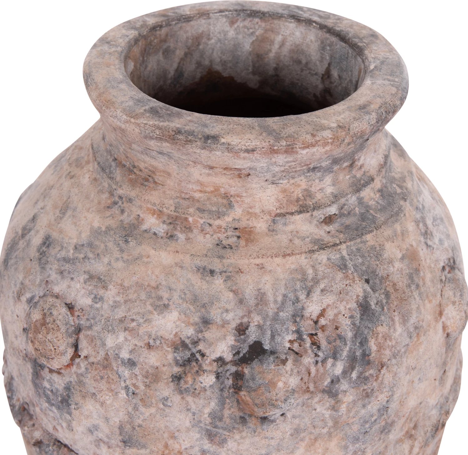 Vazo dekorative tavoline, terrakote, ngjyrë gri e furçuar, VERMO FH4395, 17x19cm Vazo dekorative tavoline, terrakote, ngjyrë gri e furçuar, VERMO FH4395, 17x19cm