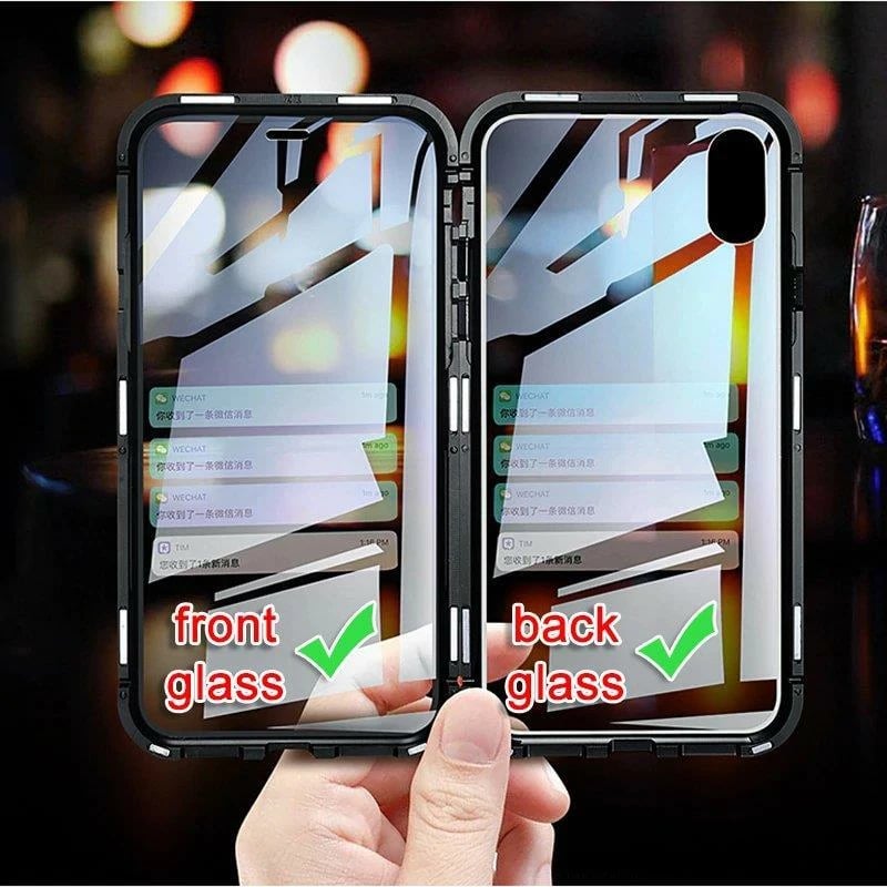Mbështjellës Wozinsky Full Magnetic Case për Vivo X60, xham i integruar, i zi-transparent
