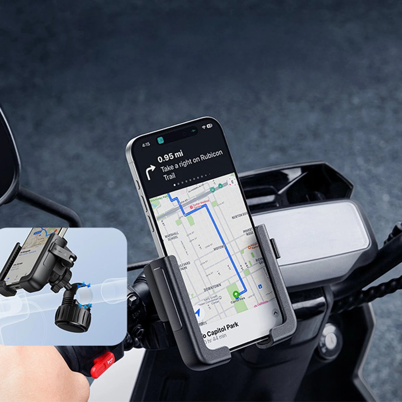 Mbajtës celulari Baseus GoTrip për biçikletë/skuter/moped, i zi