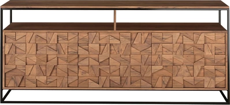 Bufe Puzzle me 3 dyer, ngjyrë arre, 175x45x75cm