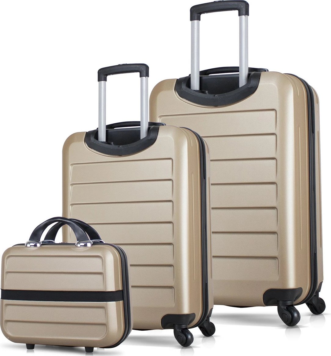 Set valixhesh (3 copë), ngjyrë ari, Zoozie Bags, 8558