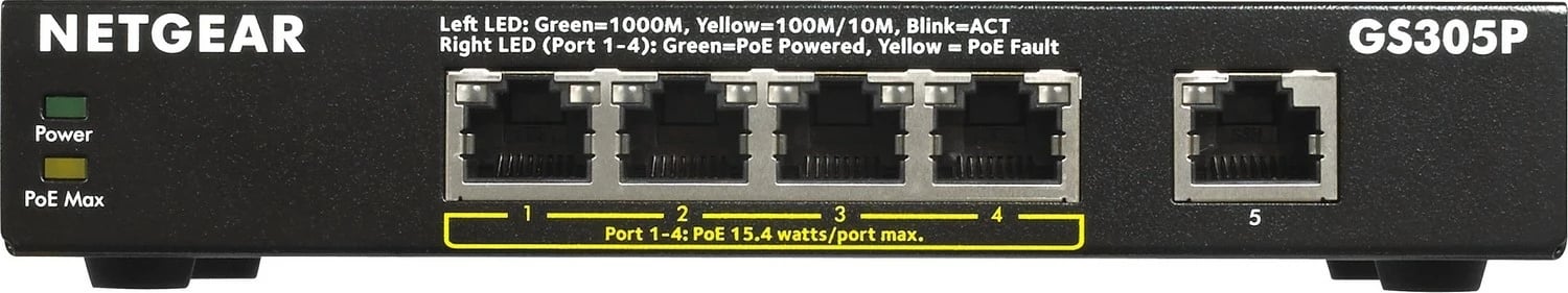 Switch Netgear GS305P-300EUS, 5 porte, PoE