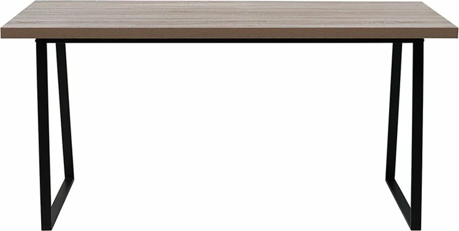 Tavolinë Plegma, sipërfaqe sonoma, këmbë të zeza, 160x80x76cm