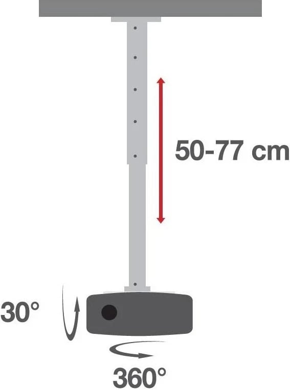 Mbajtës projektori Techly 022267, 50-77cm, 15kg, bardhë