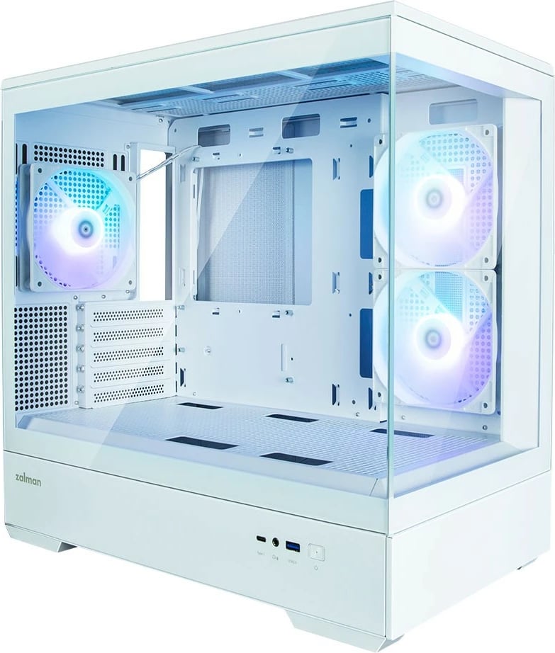 Kasë Zalman P30 White V2, Mini Tower, ARGB, Micro ATX, xham i temperuar, e bardhë Kasë Zalman P30 White V2, Mini Tower, ARGB, Micro ATX, xham i temperuar, e bardhë