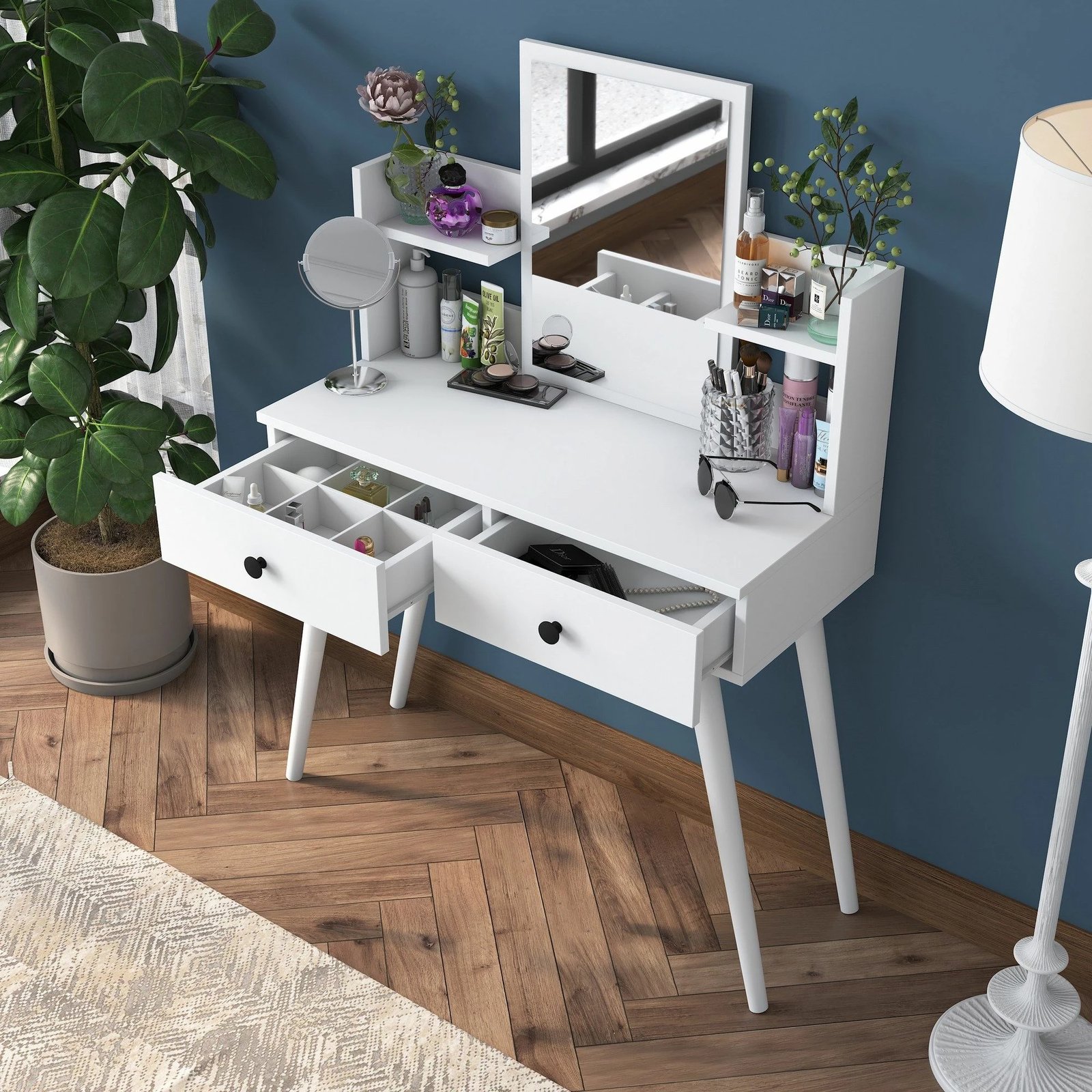 Tavolinë grimi Hanah Home, BJ102 - 2232, e bardhë