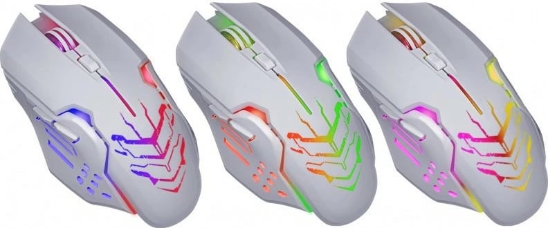 Maus gaming pa tela, Defender Katana GM-511 1200–3200 DPI, 5 butona, RGB, 10 m, i bardhë