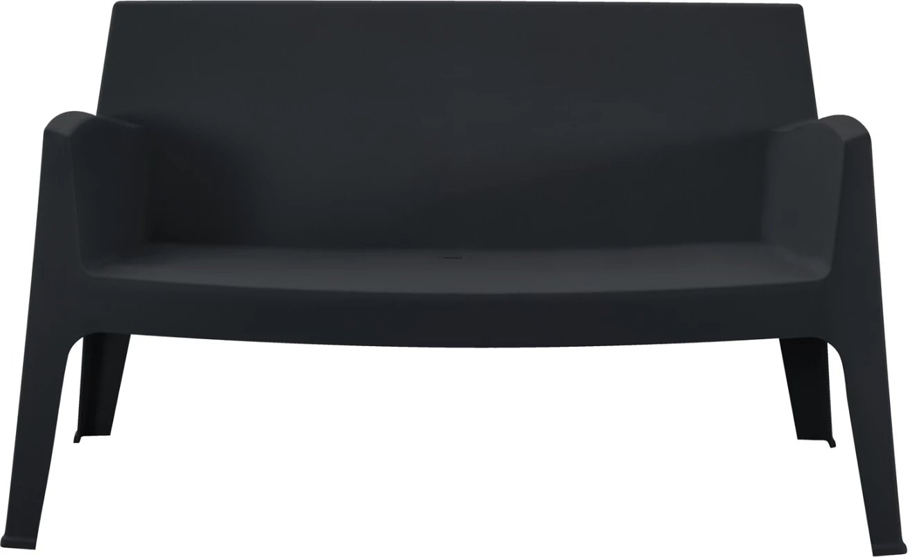 Divan i jashtëm 2-vendësh SLEEK, polipropilen, ngjyrë e zezë, FH6366.02, 118x48.5x73cm