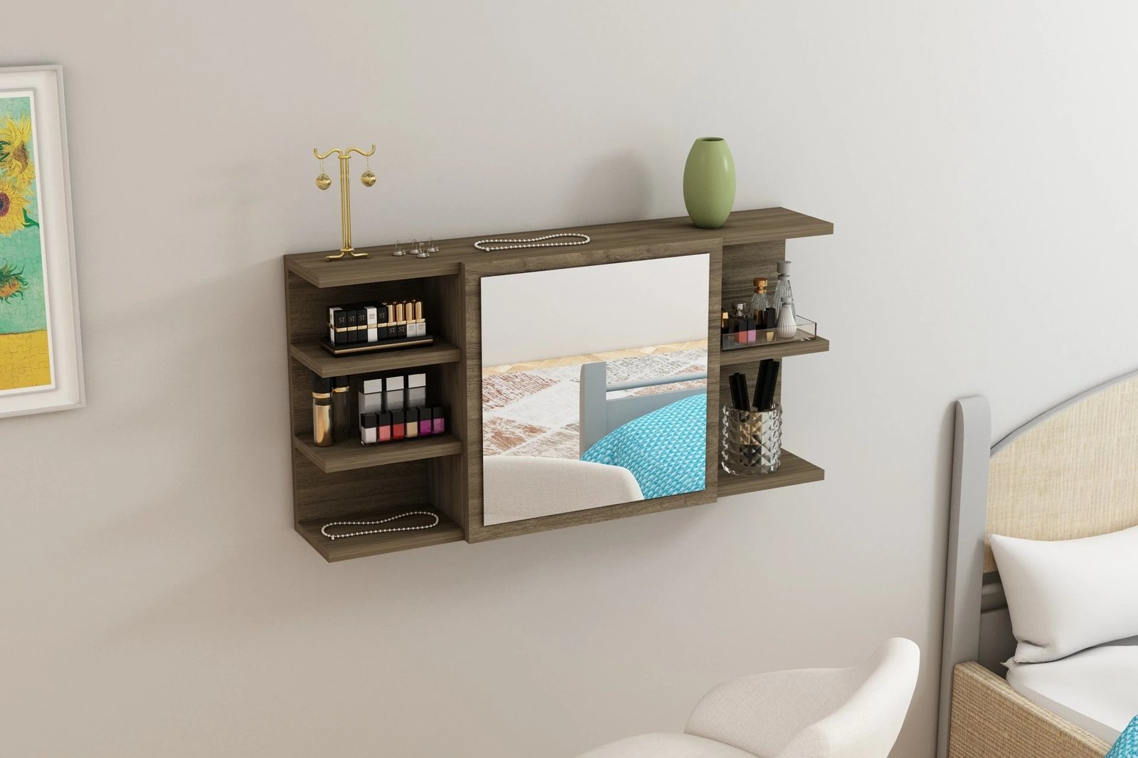 Dollap për make-up Marta, ngjyrë arre, Hanah Home