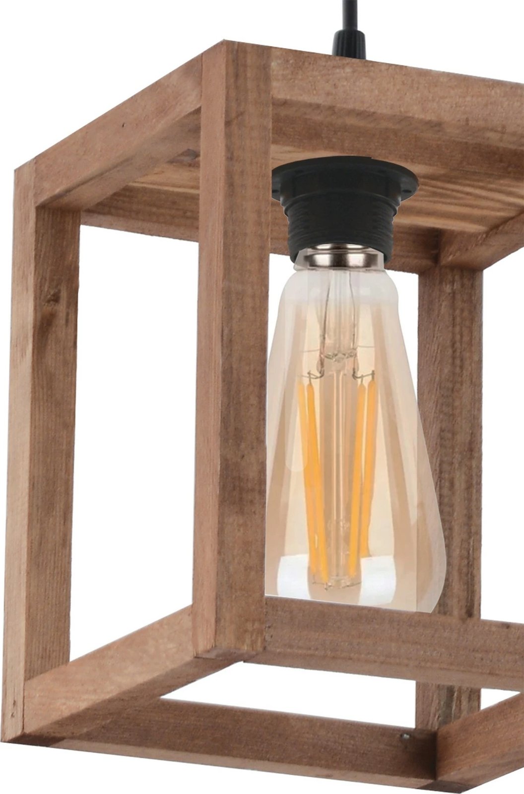 Llambë tavani druri, model Cube, ngjyrë kafe