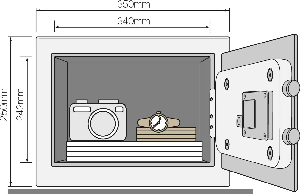 Kasafortë YALE HOME YEC/250/DB2 me alarm, e zezë
