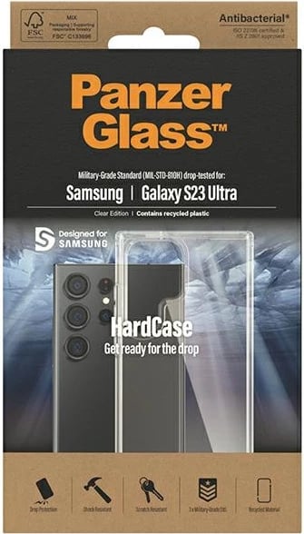 Mbështjellës PanzerGlass ClearCase për Samsung Galaxy S23 Ultra, transparent