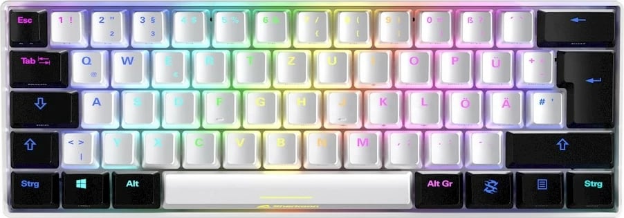 Kasë mekanike SHARKOON SKILLER SGK50 S4, Kailh Red, 60%, RGB, bardhë/zi