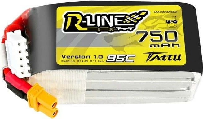 Bateri LiPo Tattu R-Line 750mAh 14.8V 95C 4S1P XT30