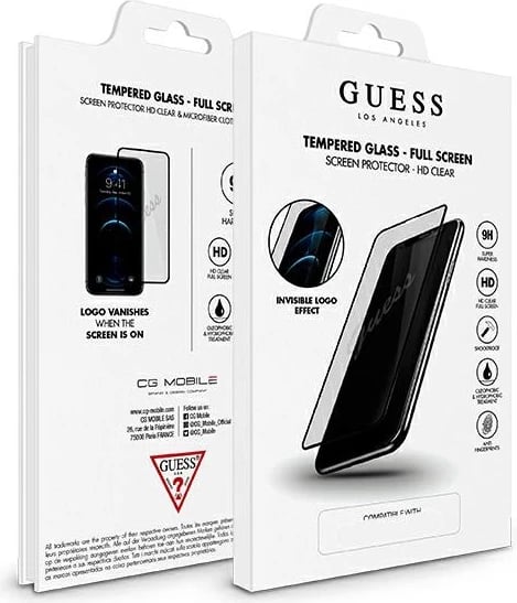 Xham i fortë Guess GUSPP12SSLTR për iPhone 12 mini 5.4", Vintage Magic Logo, Transparent/zi